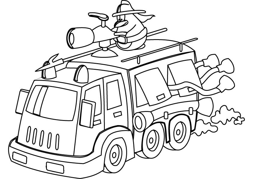 Malvorlage: Feuerwehrauto (Transport) #135913 - Kostenlose Malvorlagen zum Ausdrucken