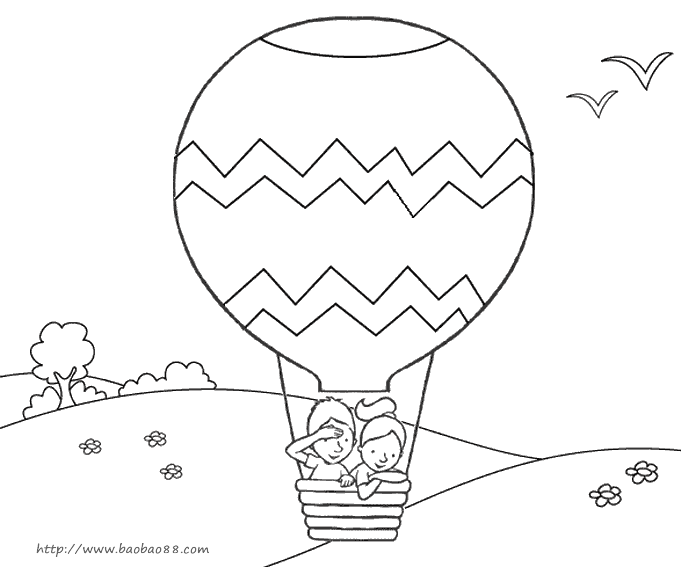 Malvorlage: Heißluftballon (Transport) #134604 - Kostenlose Malvorlagen zum Ausdrucken