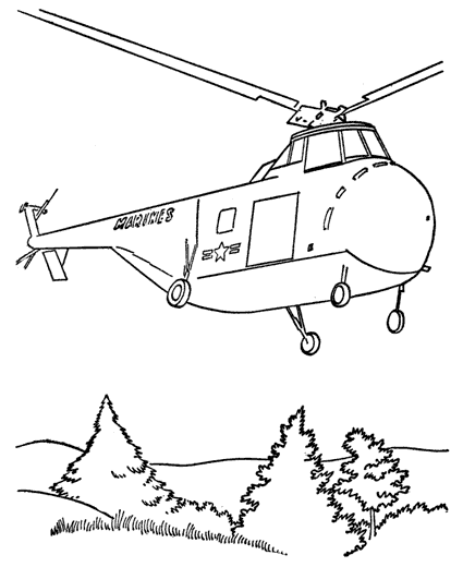 Malvorlage: Hubschrauber (Transport) #136135 - Kostenlose Malvorlagen zum Ausdrucken