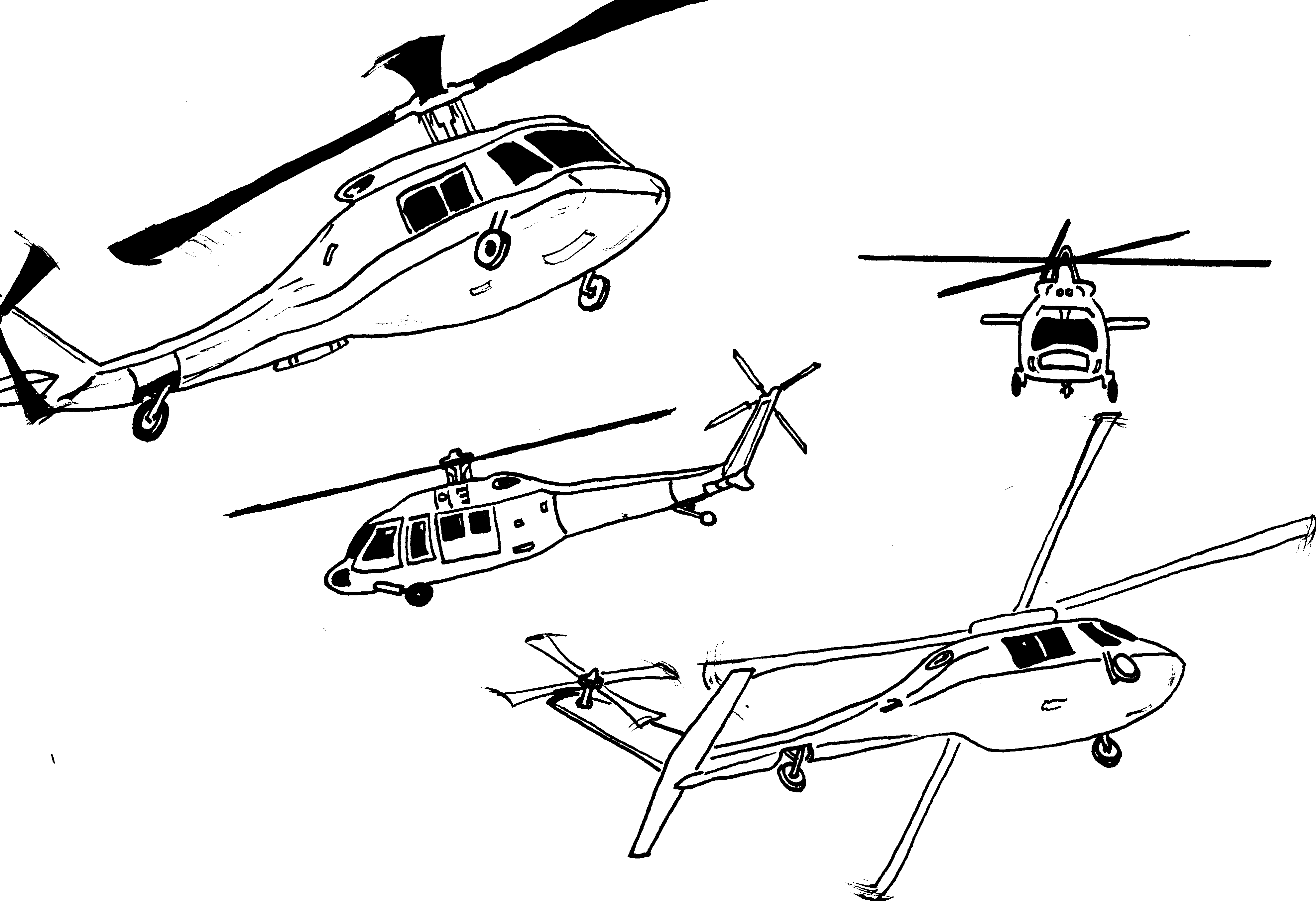 Malvorlage: Hubschrauber (Transport) #136148 - Kostenlose Malvorlagen zum Ausdrucken