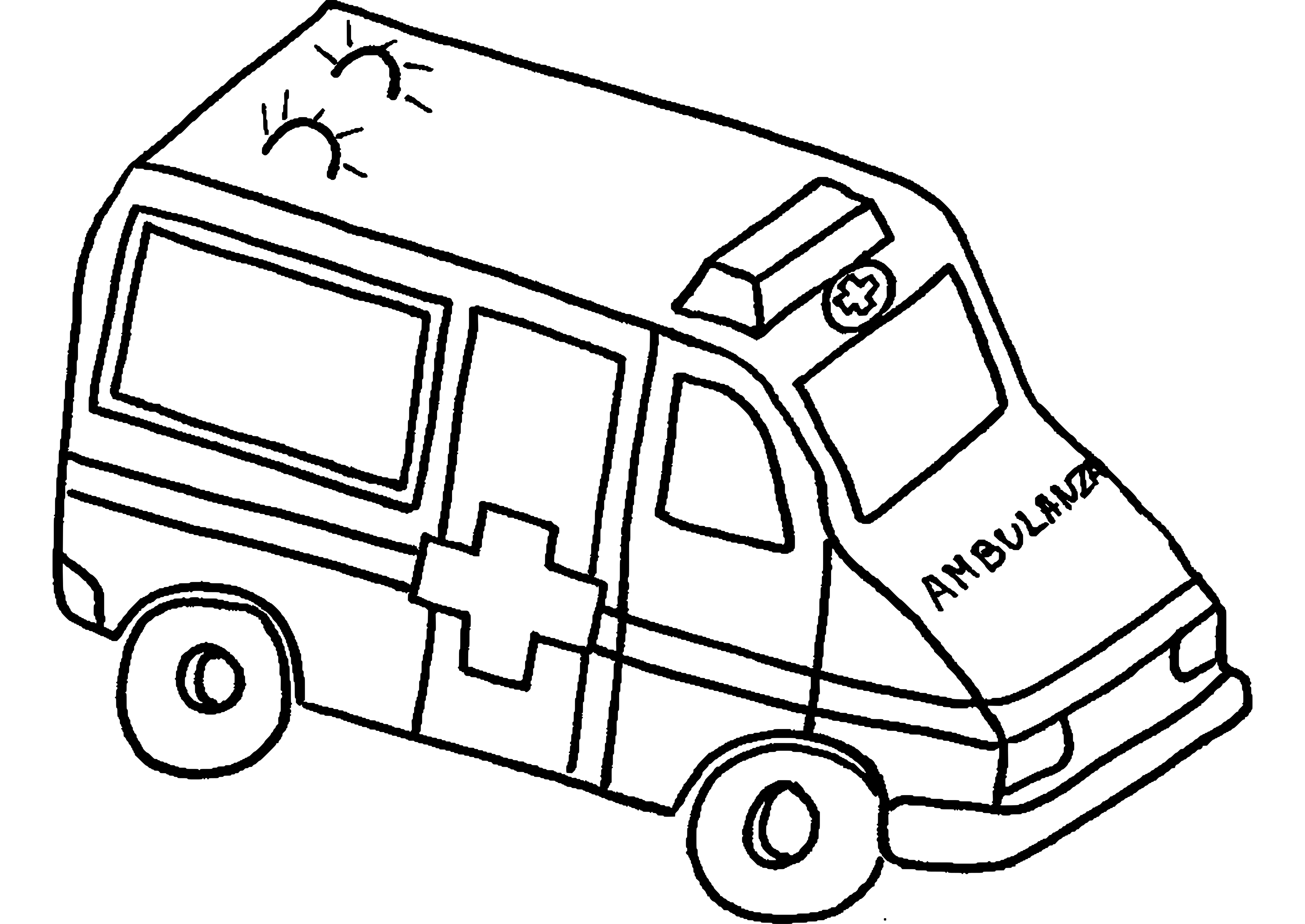 Malvorlage: Krankenwagen (Transport) #136851 - Kostenlose Malvorlagen zum Ausdrucken