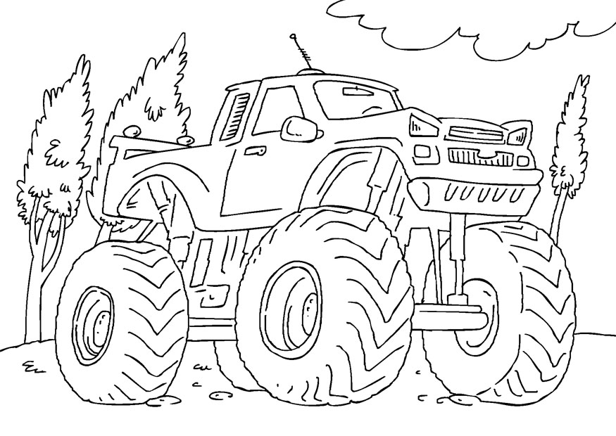 Malvorlage: Monster Truck (Transport) #141291 - Kostenlose Malvorlagen zum Ausdrucken