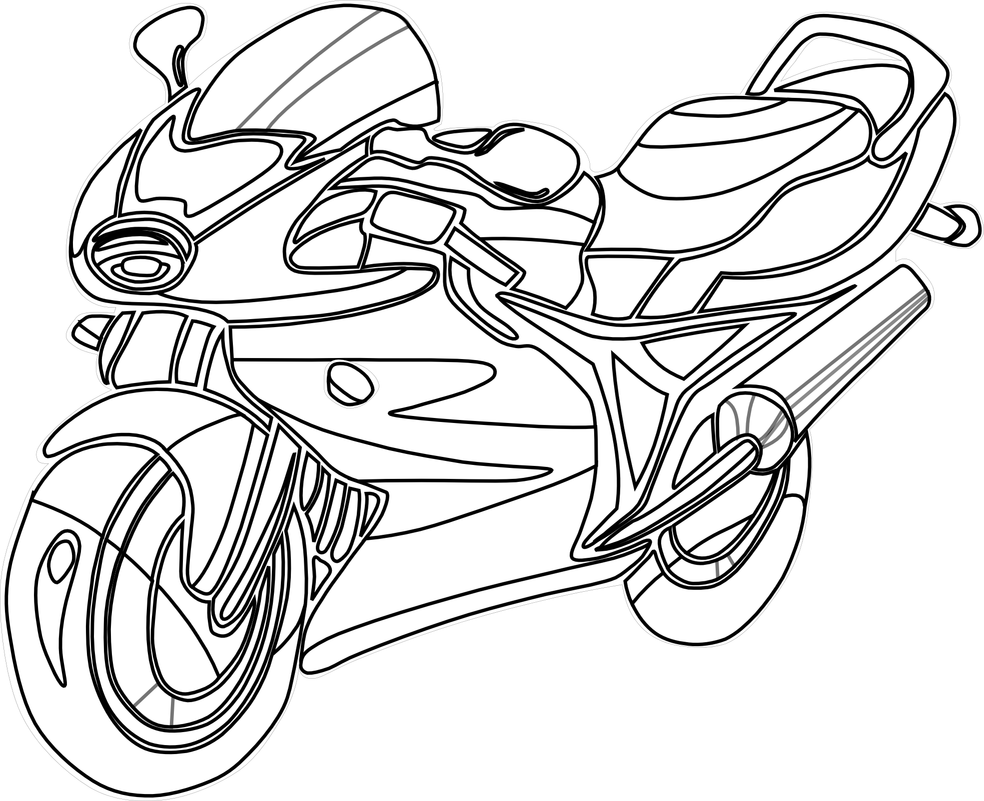 Malvorlage: Motorrad (Transport) #136252 - Kostenlose Malvorlagen zum Ausdrucken