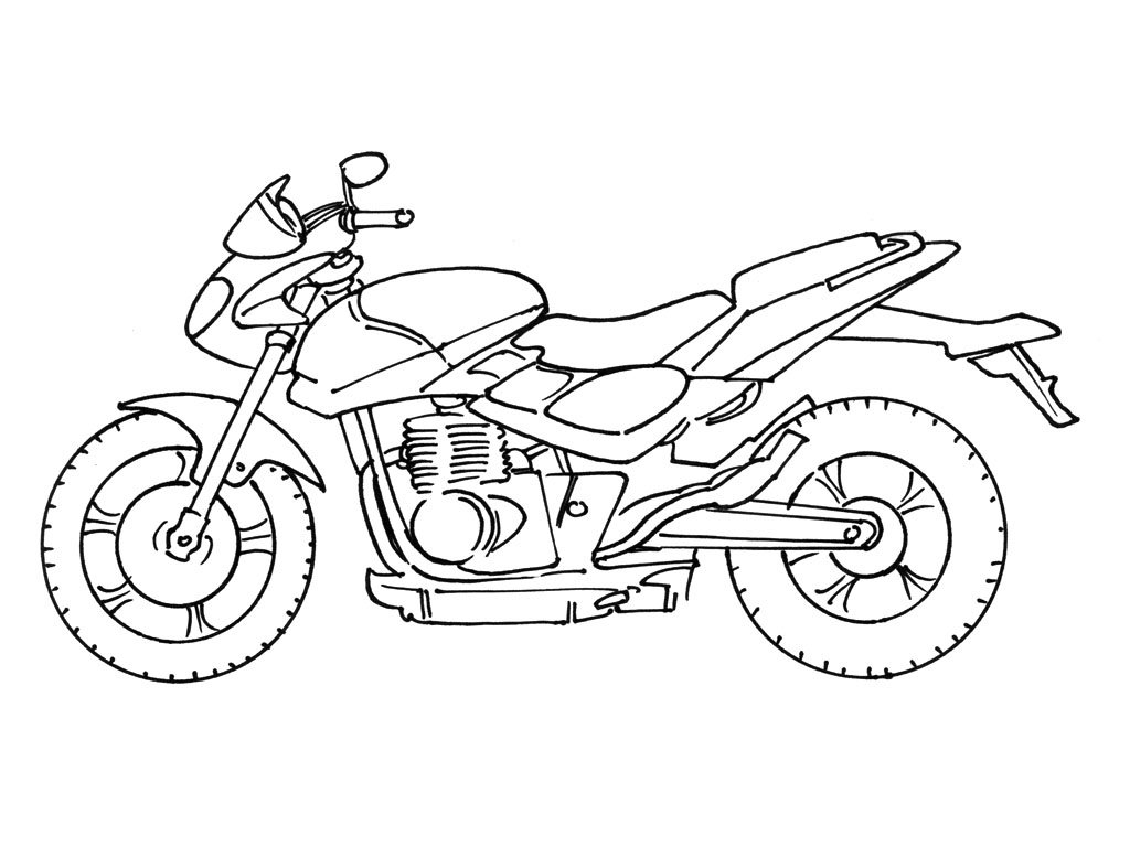 Malvorlage: Motorrad (Transport) #136265 - Kostenlose Malvorlagen zum Ausdrucken