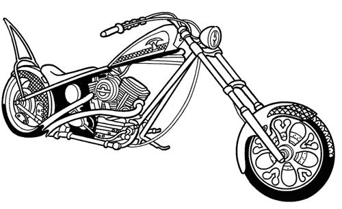 Malvorlage: Motorrad (Transport) #136290 - Kostenlose Malvorlagen zum Ausdrucken