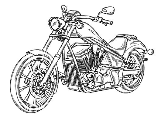 Malvorlage: Motorrad (Transport) #136296 - Kostenlose Malvorlagen zum Ausdrucken