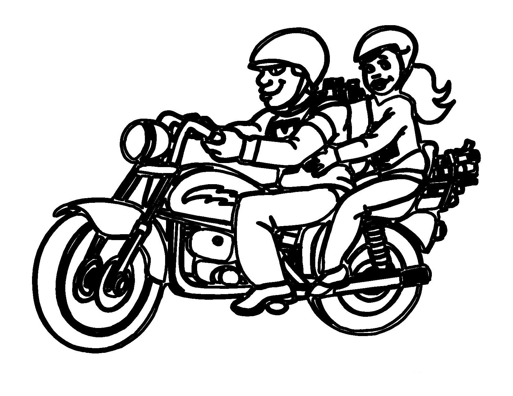 Malvorlage: Motorrad (Transport) #136300 - Kostenlose Malvorlagen zum Ausdrucken