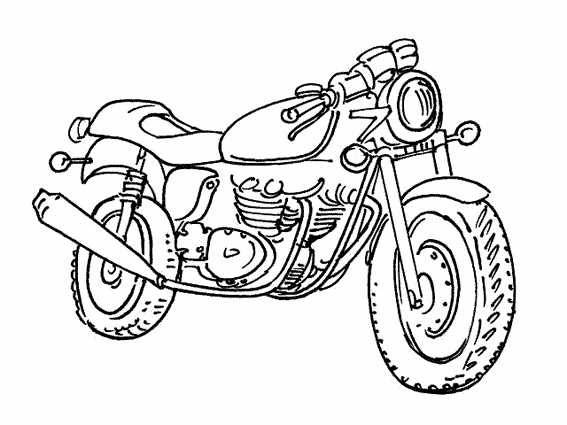 Malvorlage: Motorrad (Transport) #136316 - Kostenlose Malvorlagen zum Ausdrucken