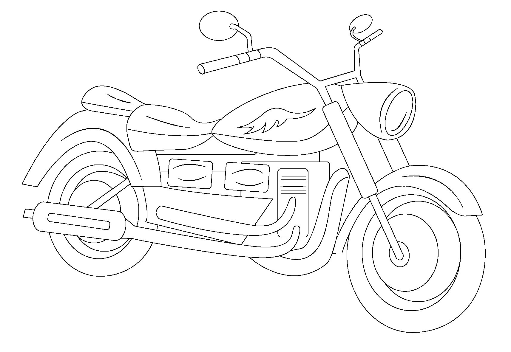 Malvorlage: Motorrad (Transport) #136333 - Kostenlose Malvorlagen zum Ausdrucken