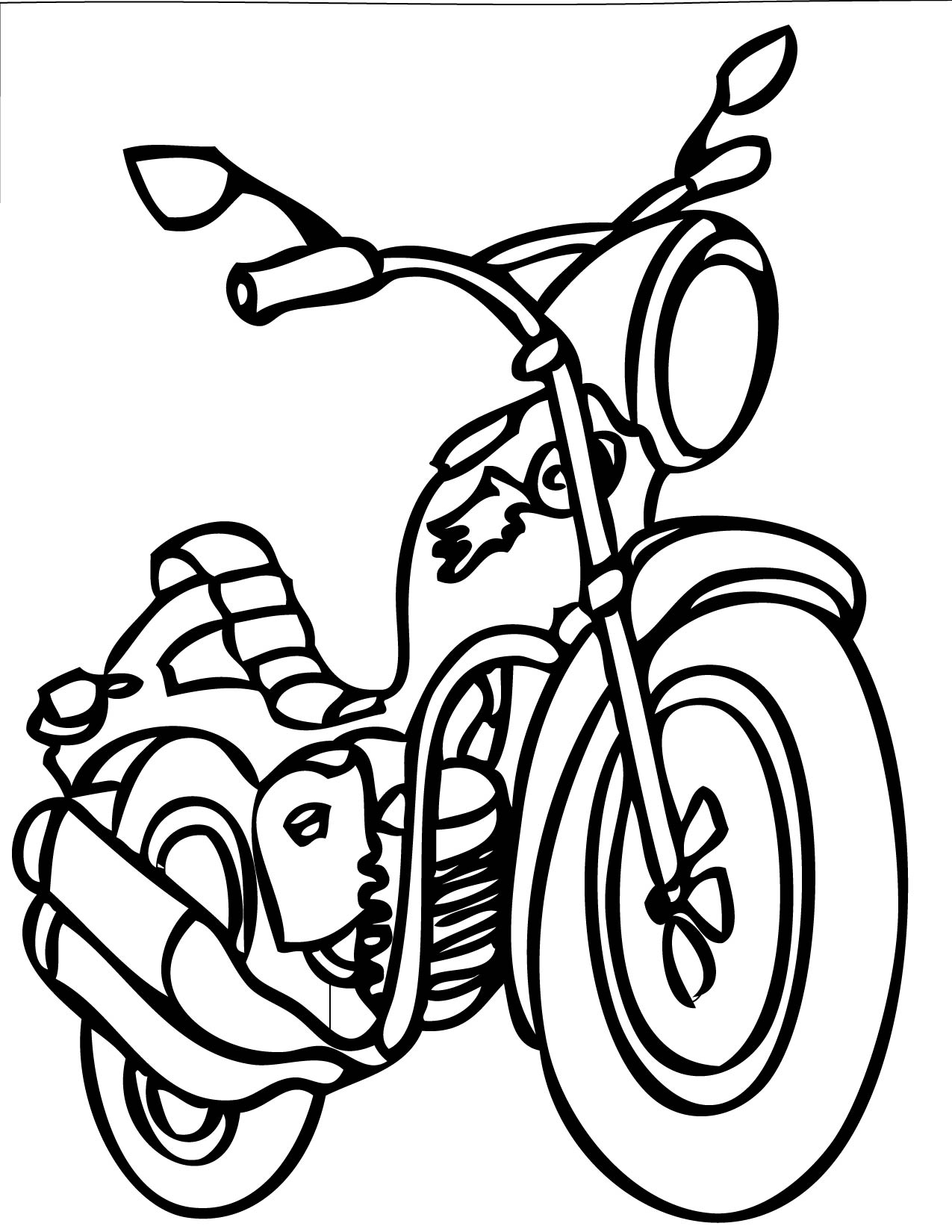 Malvorlage: Motorrad (Transport) #136441 - Kostenlose Malvorlagen zum Ausdrucken