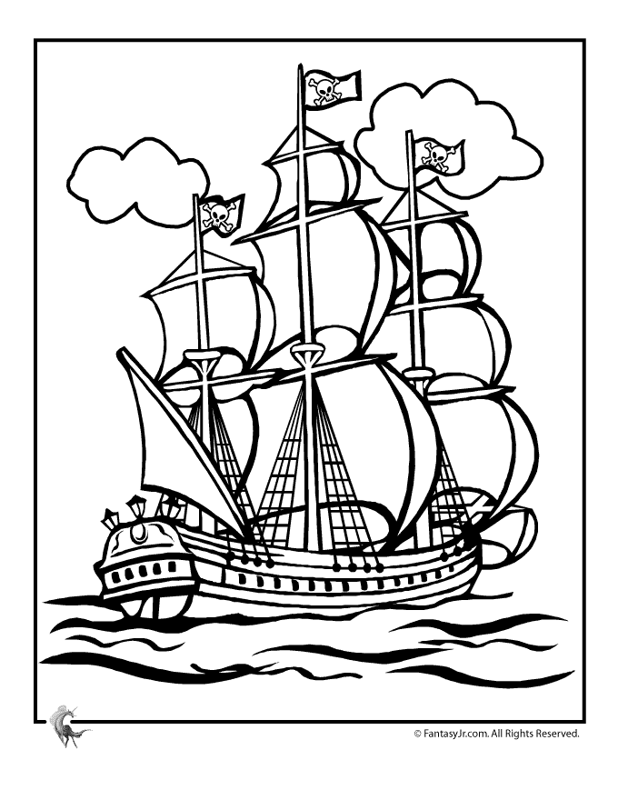 Malvorlage: Piratenschiff (Transport) #138214 - Kostenlose Malvorlagen zum Ausdrucken