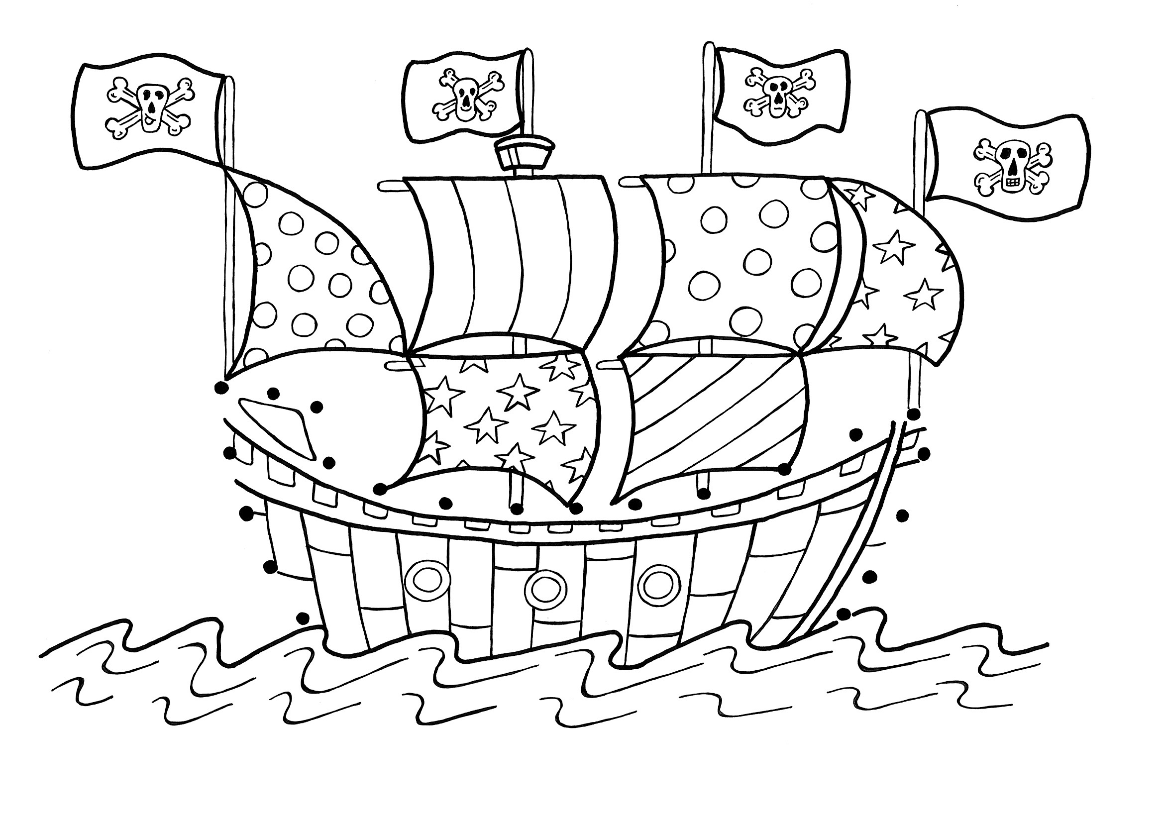 Malvorlage: Piratenschiff (Transport) #138215 - Kostenlose Malvorlagen zum Ausdrucken