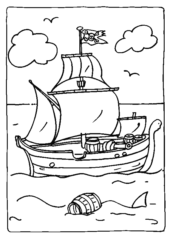 Malvorlage: Piratenschiff (Transport) #138217 - Kostenlose Malvorlagen zum Ausdrucken