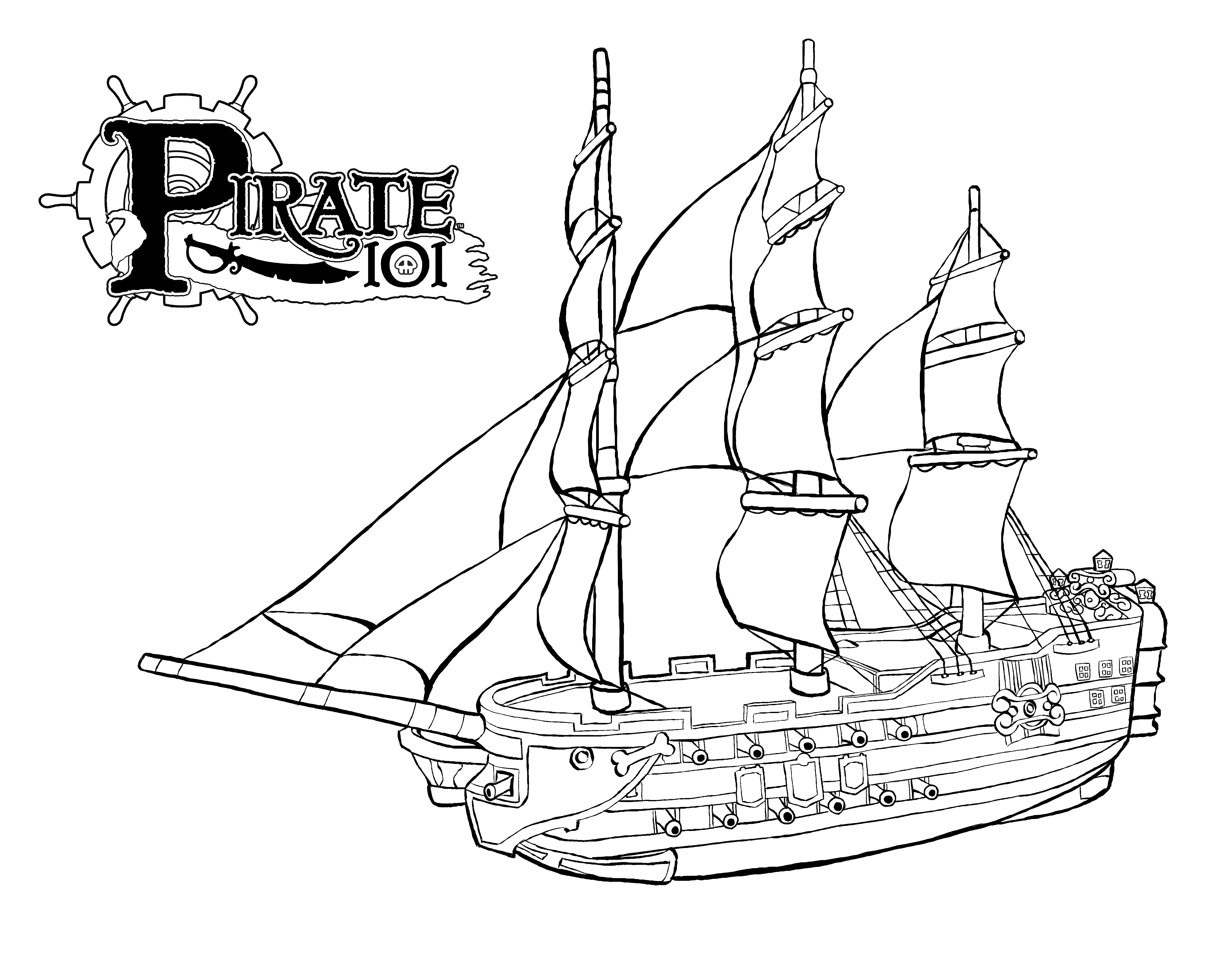 Malvorlage: Piratenschiff (Transport) #138218 - Kostenlose Malvorlagen zum Ausdrucken