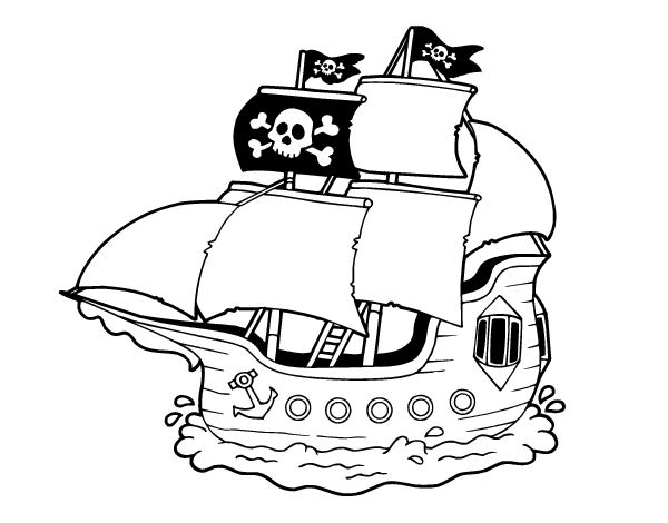 Malvorlage: Piratenschiff (Transport) #138240 - Kostenlose Malvorlagen zum Ausdrucken