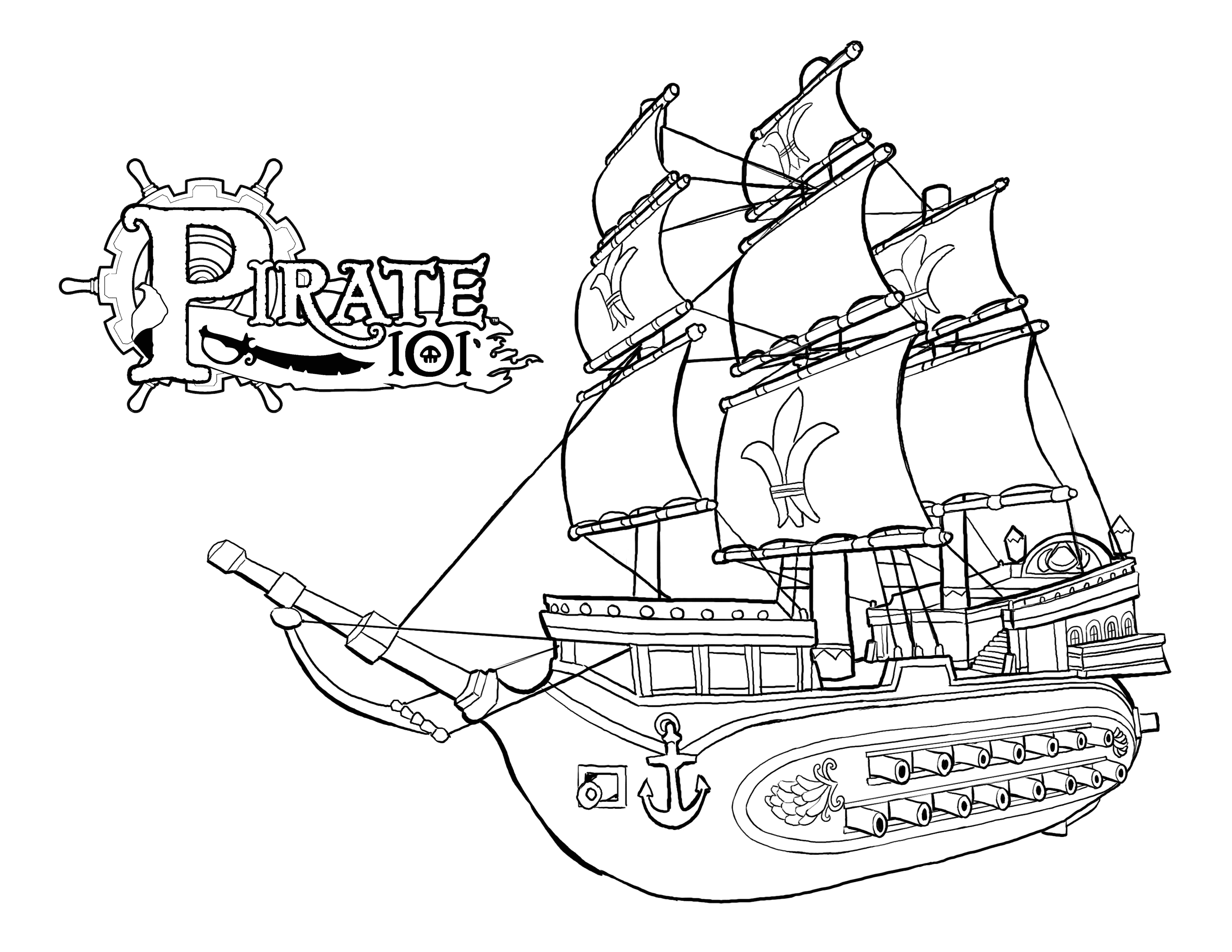 Malvorlage: Piratenschiff (Transport) #138243 - Kostenlose Malvorlagen zum Ausdrucken