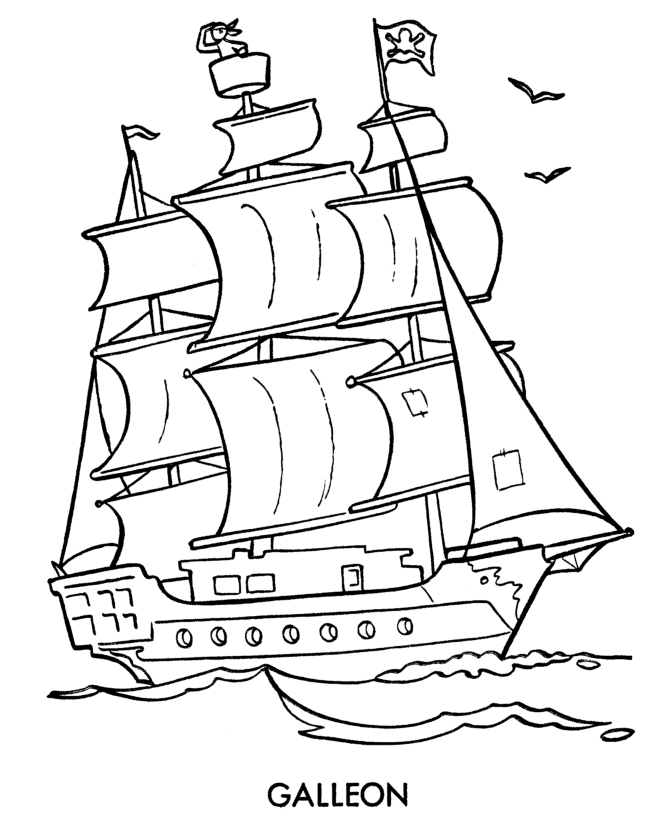 Malvorlage: Piratenschiff (Transport) #138246 - Kostenlose Malvorlagen zum Ausdrucken