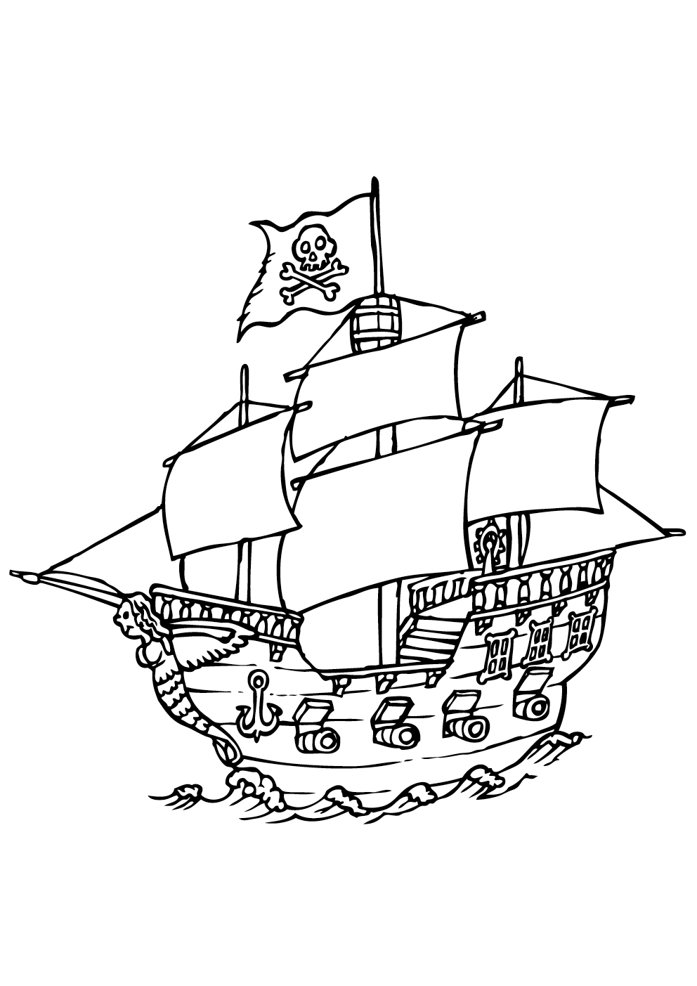 Malvorlage: Piratenschiff (Transport) #138247 - Kostenlose Malvorlagen zum Ausdrucken