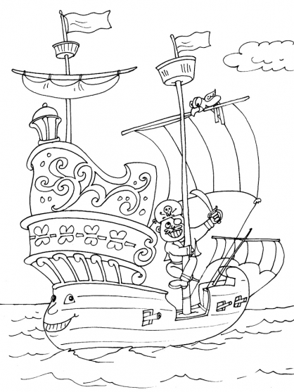 Malvorlage: Piratenschiff (Transport) #138248 - Kostenlose Malvorlagen zum Ausdrucken