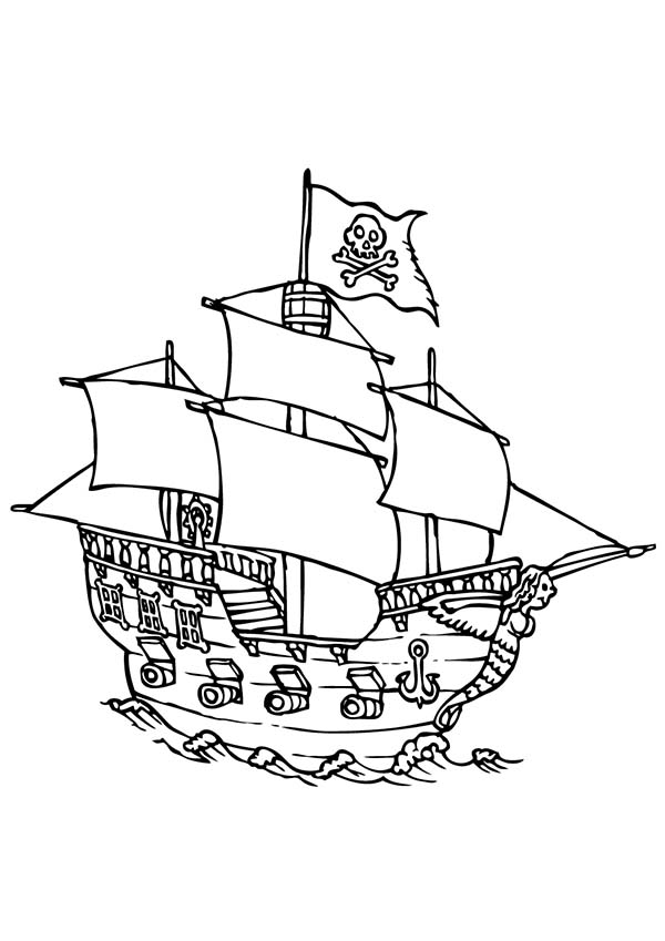 Malvorlage: Piratenschiff (Transport) #138349 - Kostenlose Malvorlagen zum Ausdrucken