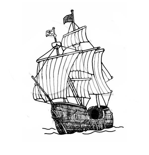 Malvorlage: Piratenschiff (Transport) #138404 - Kostenlose Malvorlagen zum Ausdrucken