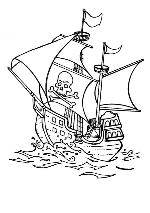 Malvorlage: Piratenschiff (Transport) #138413 - Kostenlose Malvorlagen zum Ausdrucken