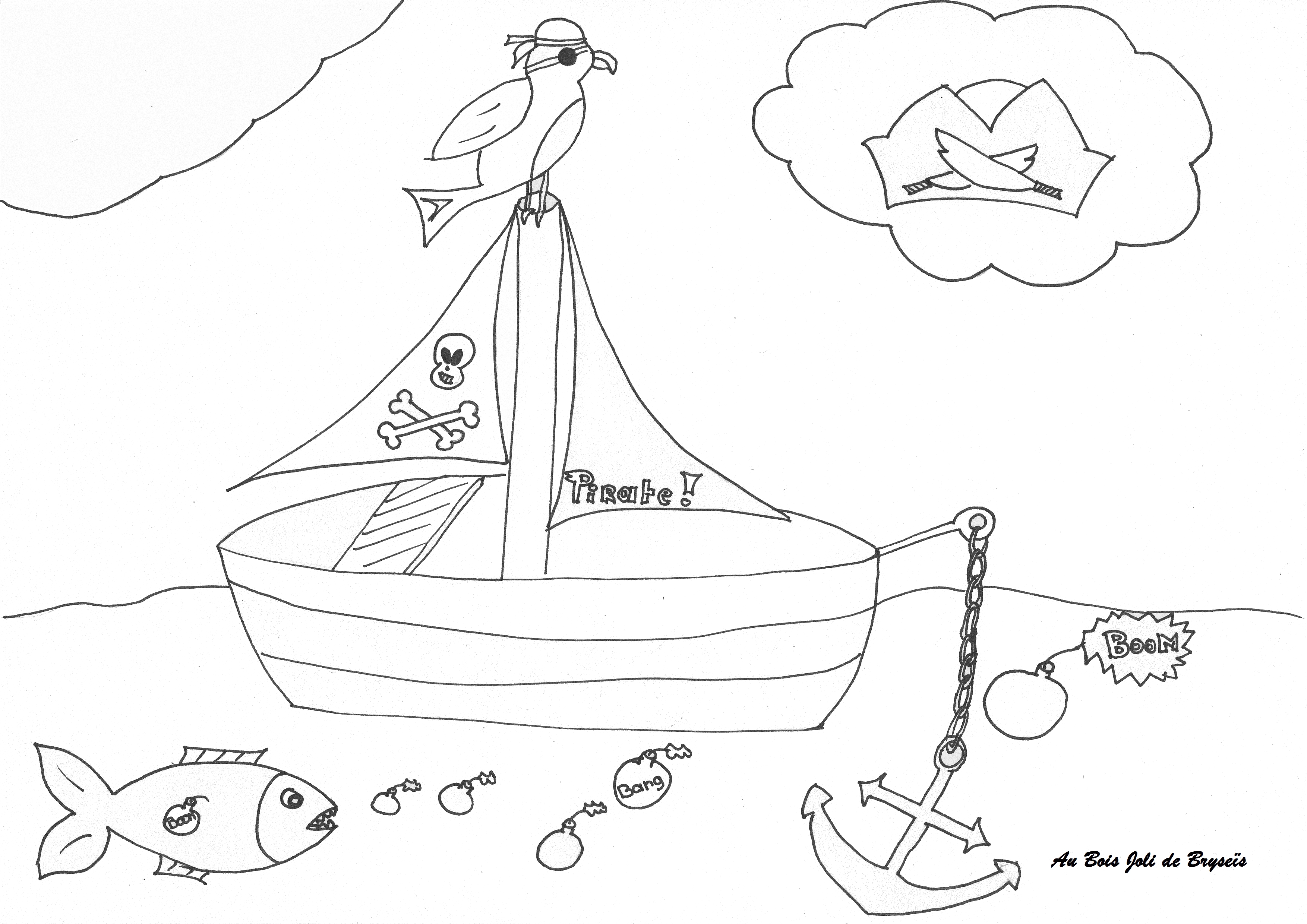Malvorlage: Piratenschiff (Transport) #138414 - Kostenlose Malvorlagen zum Ausdrucken