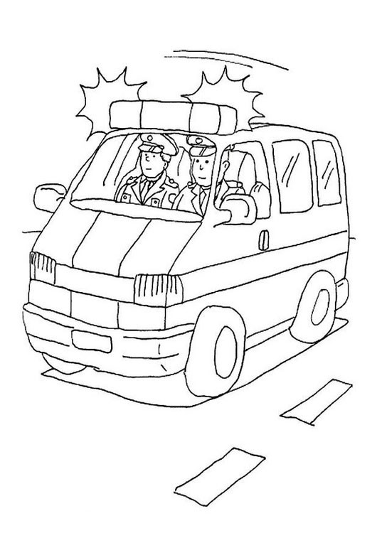 Malvorlage: Polizeiauto (Transport) #142940 - Kostenlose Malvorlagen zum Ausdrucken