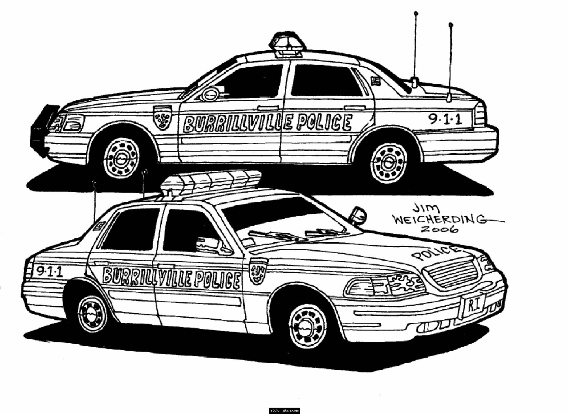 Malvorlage: Polizeiauto (Transport) #142951 - Kostenlose Malvorlagen zum Ausdrucken