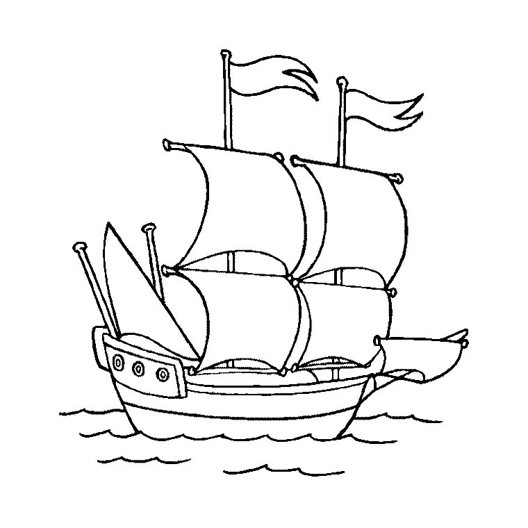 Malvorlage: Segelschiff (Transport) #143571 - Kostenlose Malvorlagen zum Ausdrucken