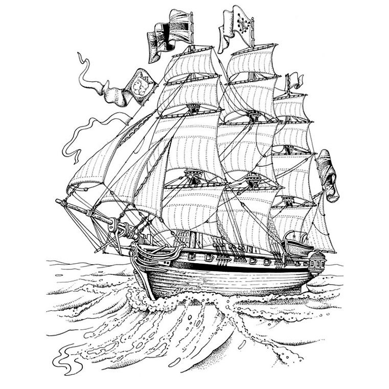Malvorlage: Segelschiff (Transport) #143577 - Kostenlose Malvorlagen zum Ausdrucken