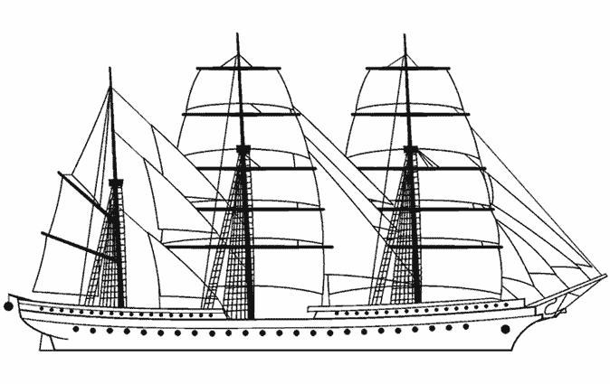 Malvorlage: Segelschiff (Transport) #143617 - Kostenlose Malvorlagen zum Ausdrucken