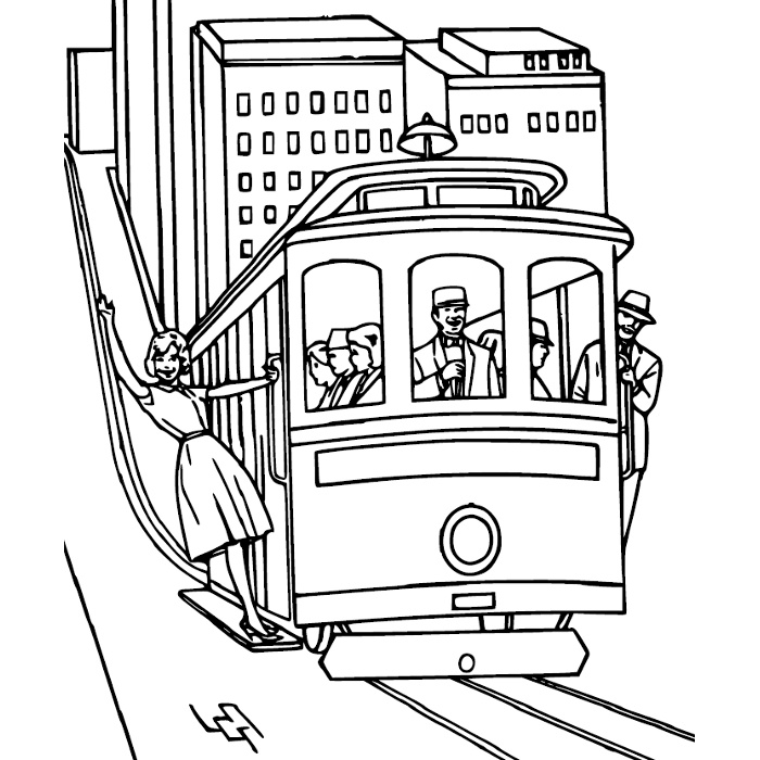 Malvorlage: Straßenbahn (Transport) #145405 - Kostenlose Malvorlagen zum Ausdrucken