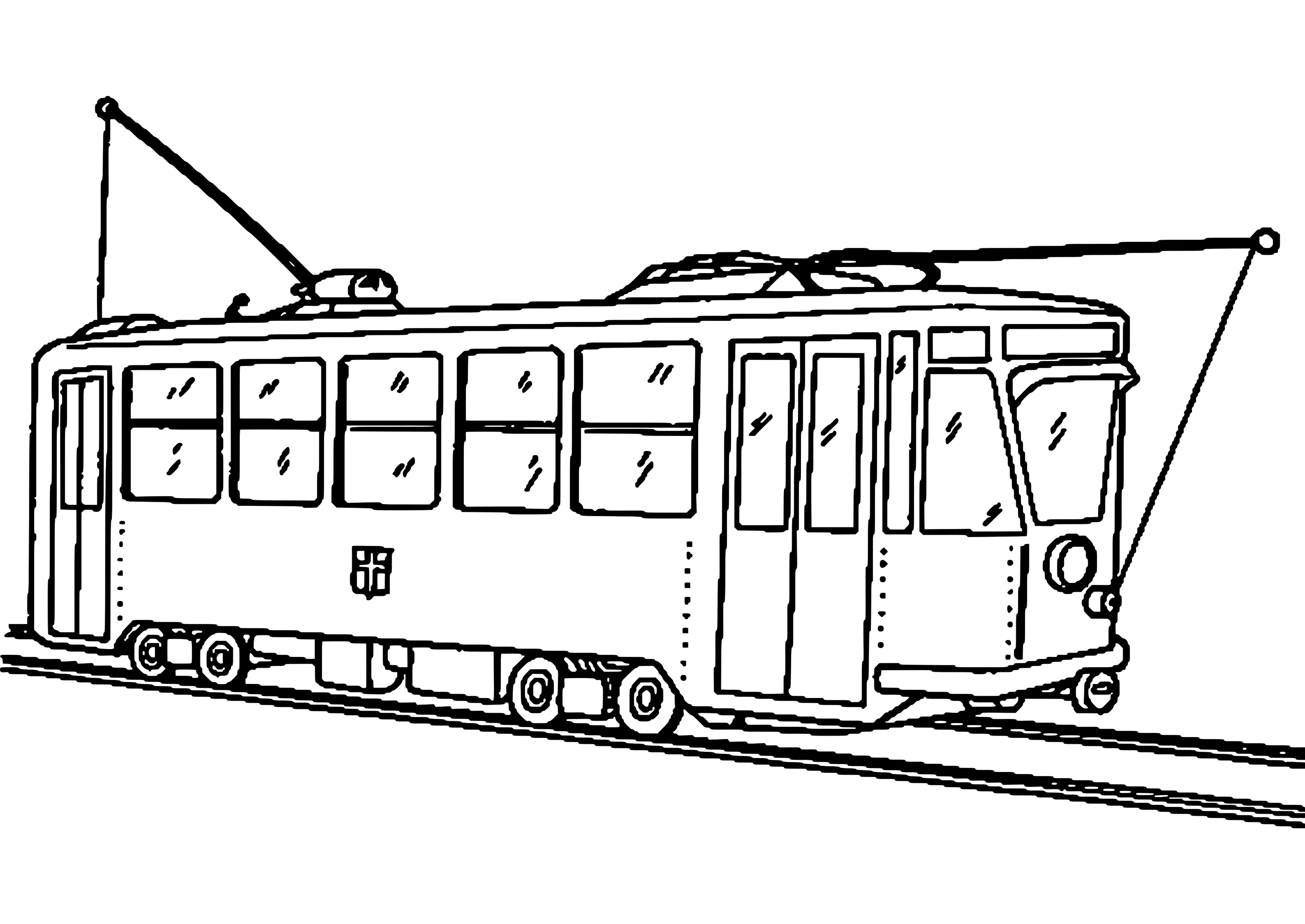 Malvorlage: Straßenbahn (Transport) #145410 - Kostenlose Malvorlagen zum Ausdrucken