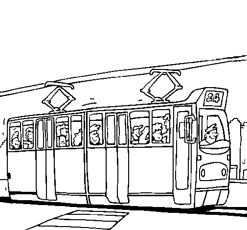 Malvorlage: Straßenbahn (Transport) #145413 - Kostenlose Malvorlagen zum Ausdrucken