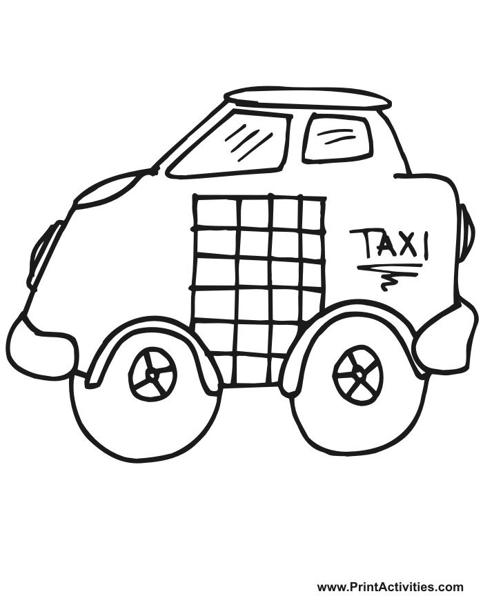 Malvorlage: Taxi (Transport) #137198 - Kostenlose Malvorlagen zum Ausdrucken
