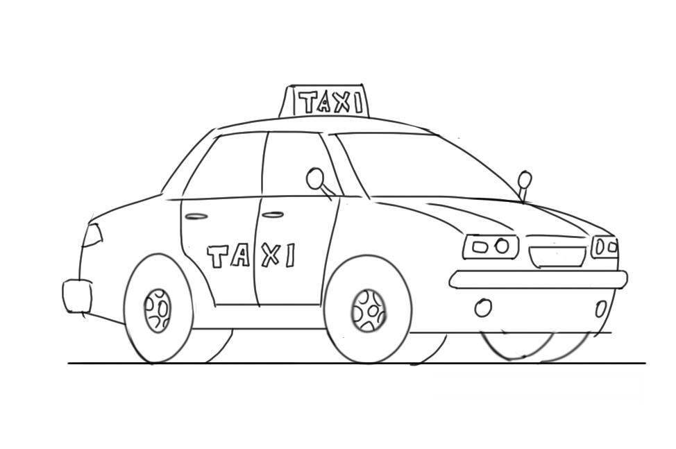 Malvorlage: Taxi (Transport) #137207 - Kostenlose Malvorlagen zum Ausdrucken