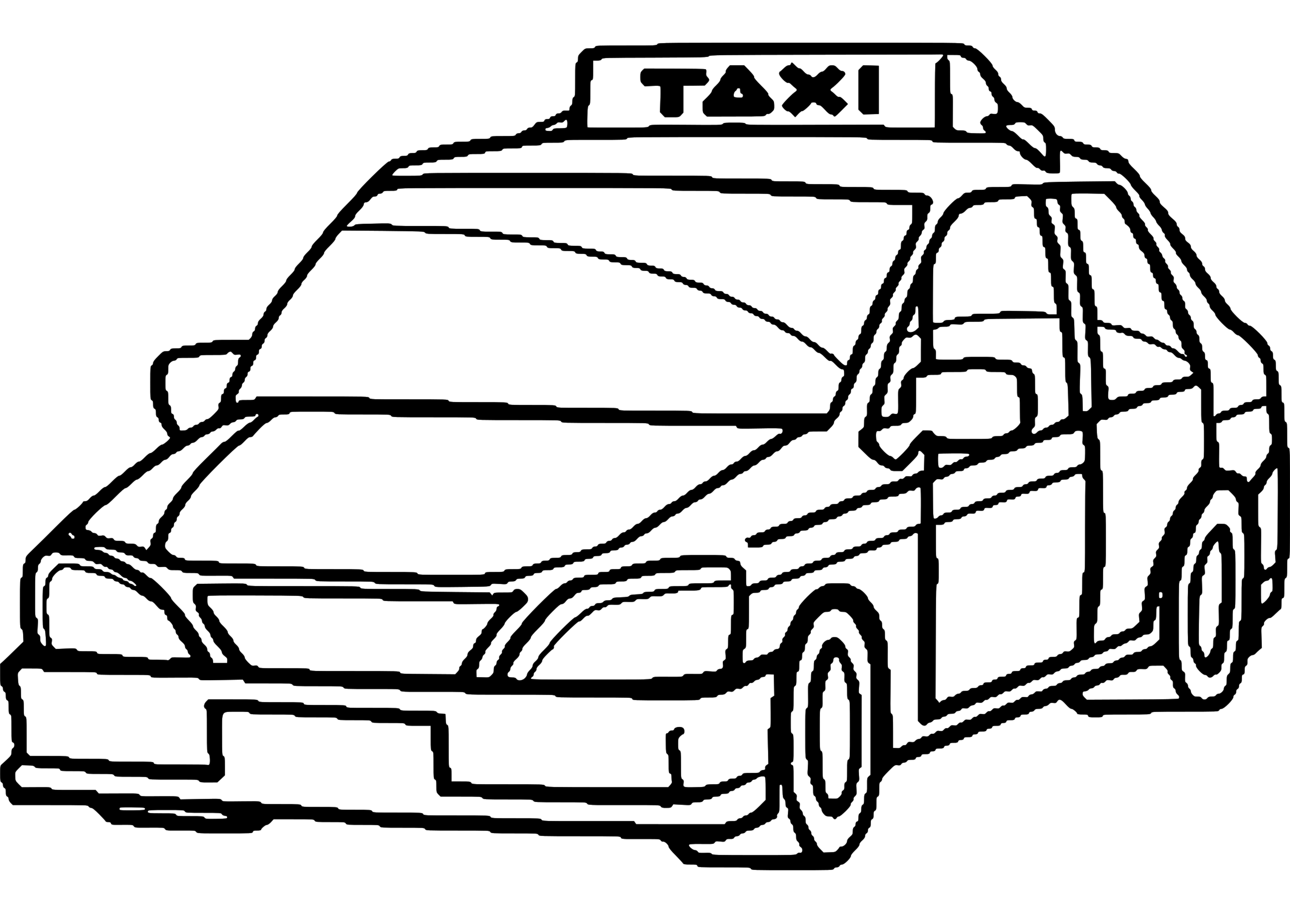 Malvorlage: Taxi (Transport) #137208 - Kostenlose Malvorlagen zum Ausdrucken