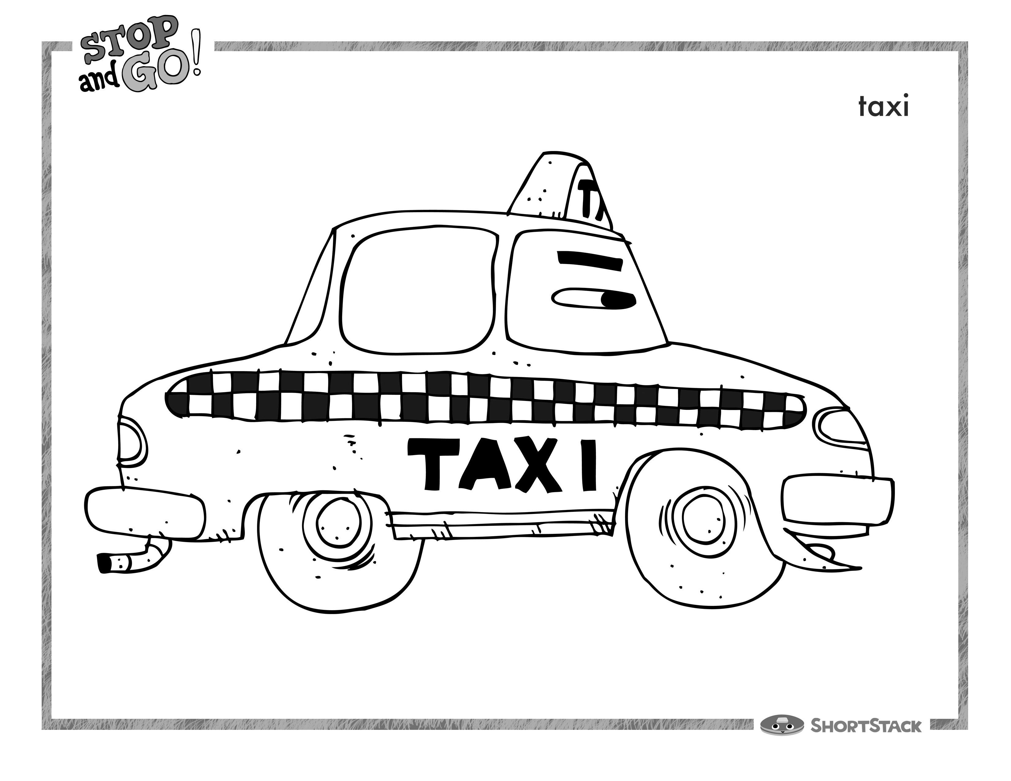 Malvorlage: Taxi (Transport) #137214 - Kostenlose Malvorlagen zum Ausdrucken