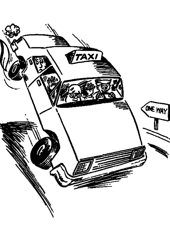 Malvorlage: Taxi (Transport) #137218 - Kostenlose Malvorlagen zum Ausdrucken