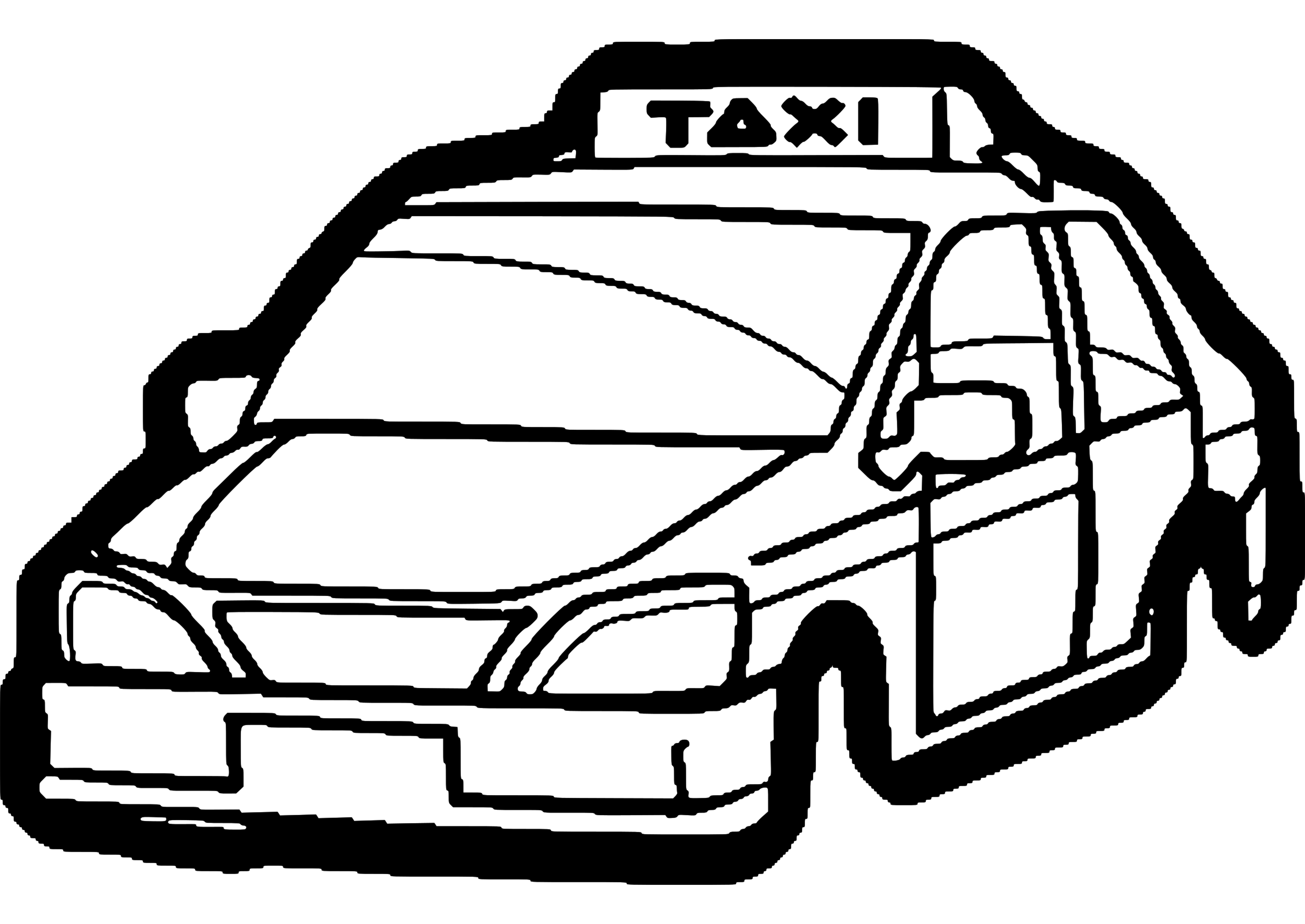 Malvorlage: Taxi (Transport) #137221 - Kostenlose Malvorlagen zum Ausdrucken