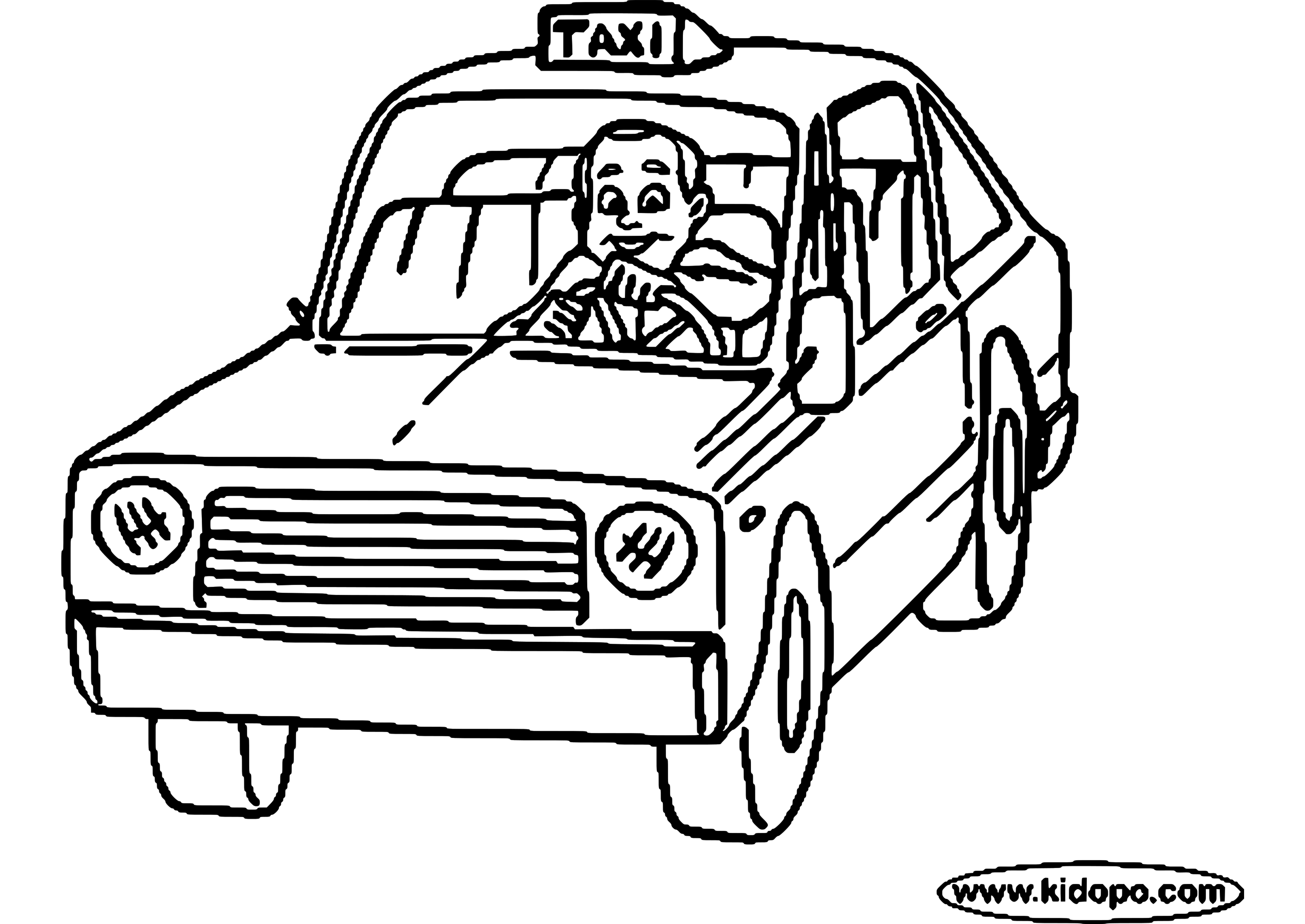 Malvorlage: Taxi (Transport) #137230 - Kostenlose Malvorlagen zum Ausdrucken
