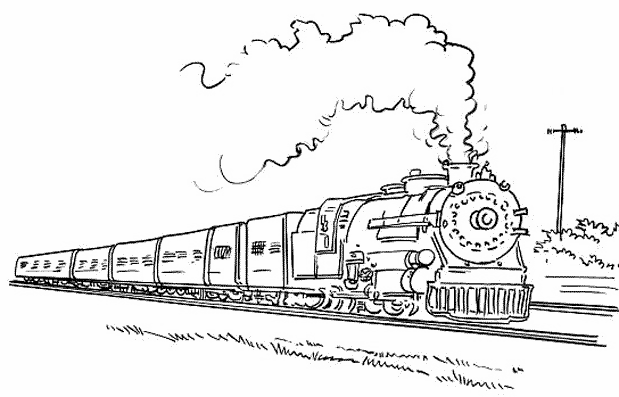 Malvorlage: Zug / Lokomotive (Transport) #135034 - Kostenlose Malvorlagen zum Ausdrucken