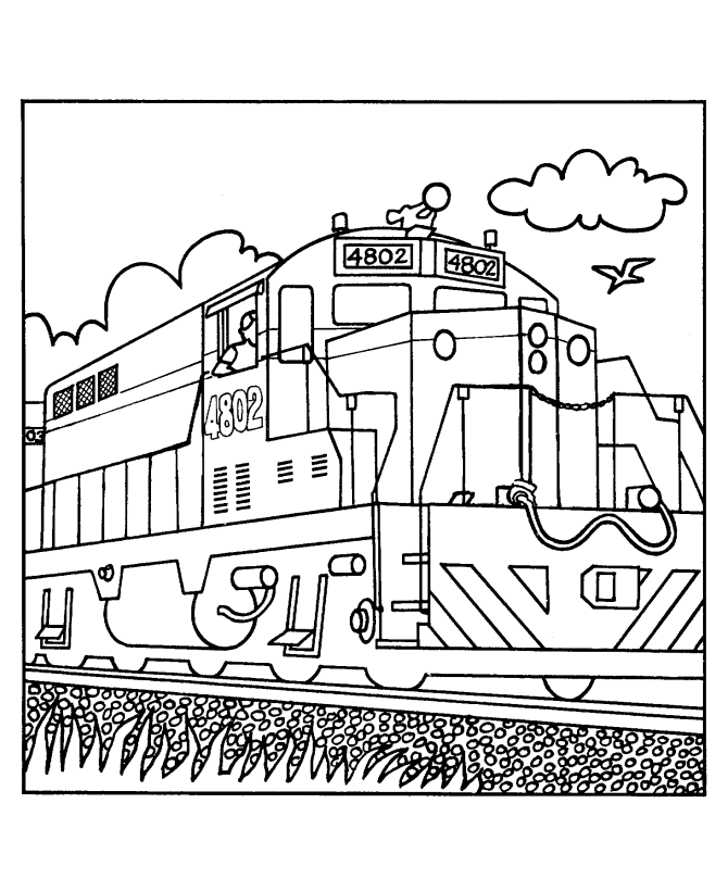 Malvorlage: Zug / Lokomotive (Transport) #135043 - Kostenlose Malvorlagen zum Ausdrucken