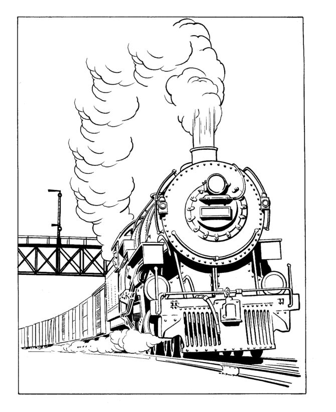 Malvorlage: Zug / Lokomotive (Transport) #135088 - Kostenlose Malvorlagen zum Ausdrucken