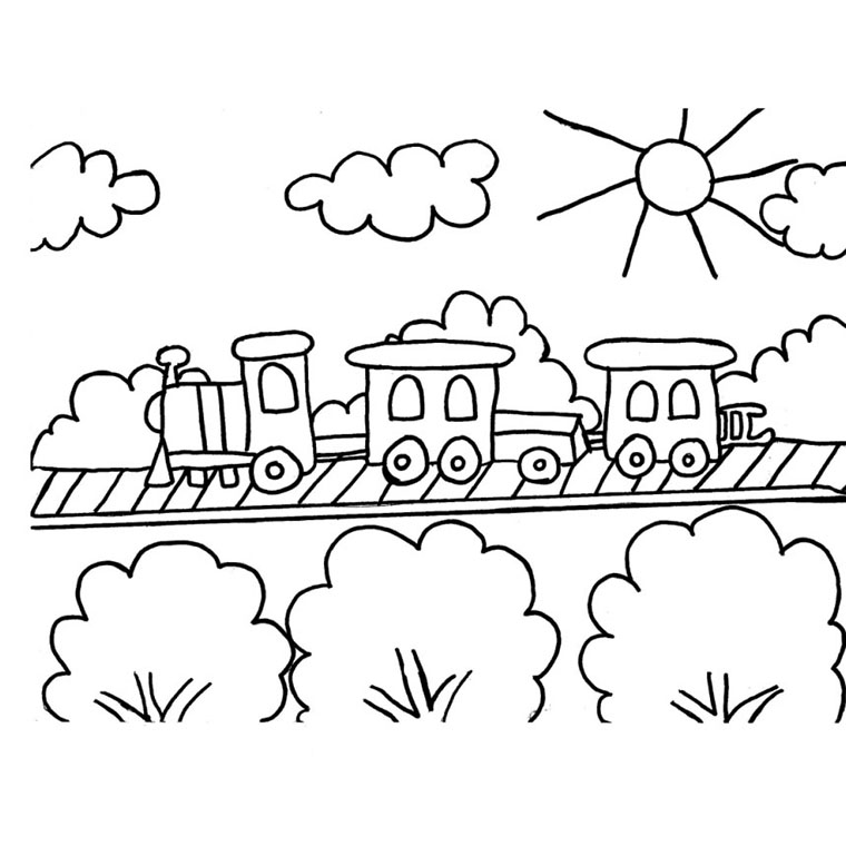 Malvorlage: Zug / Lokomotive (Transport) #135098 - Kostenlose Malvorlagen zum Ausdrucken