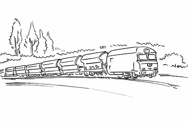 Malvorlage: Zug / Lokomotive (Transport) #135171 - Kostenlose Malvorlagen zum Ausdrucken