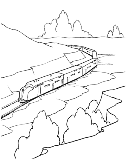 Malvorlage: Zug / Lokomotive (Transport) #135222 - Kostenlose Malvorlagen zum Ausdrucken