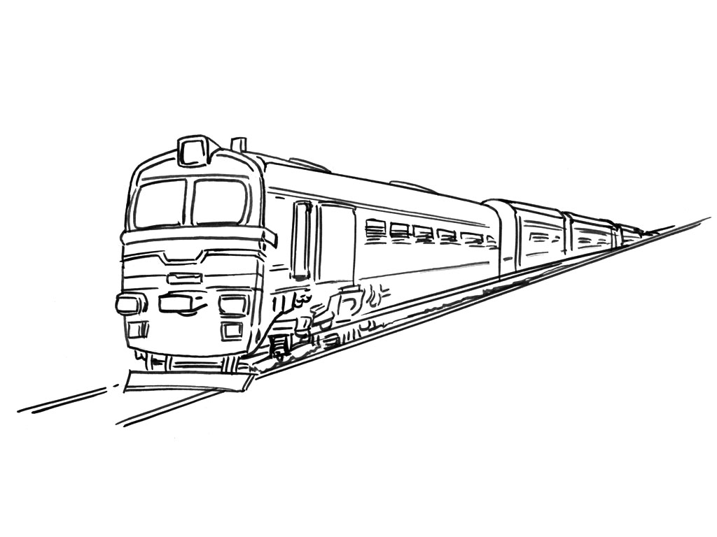 Malvorlage: Zug / Lokomotive (Transport) #135237 - Kostenlose Malvorlagen zum Ausdrucken